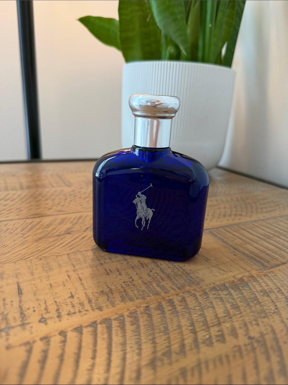 Ralph Lauren Deep Blue Glass Fragrance Bottle with Silver Cap